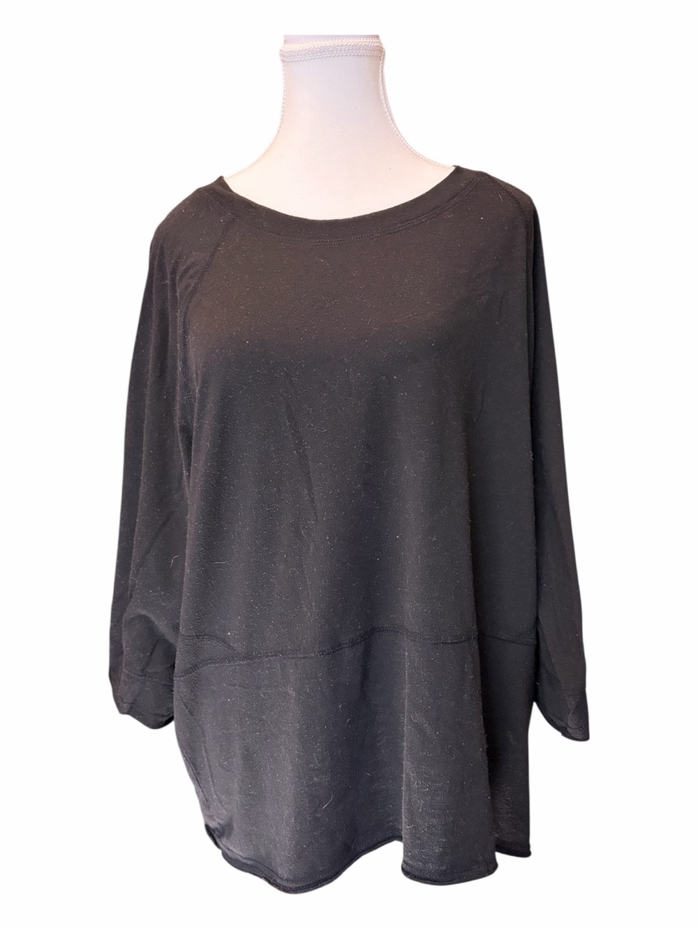 Black Scoop Neck Women's Top
